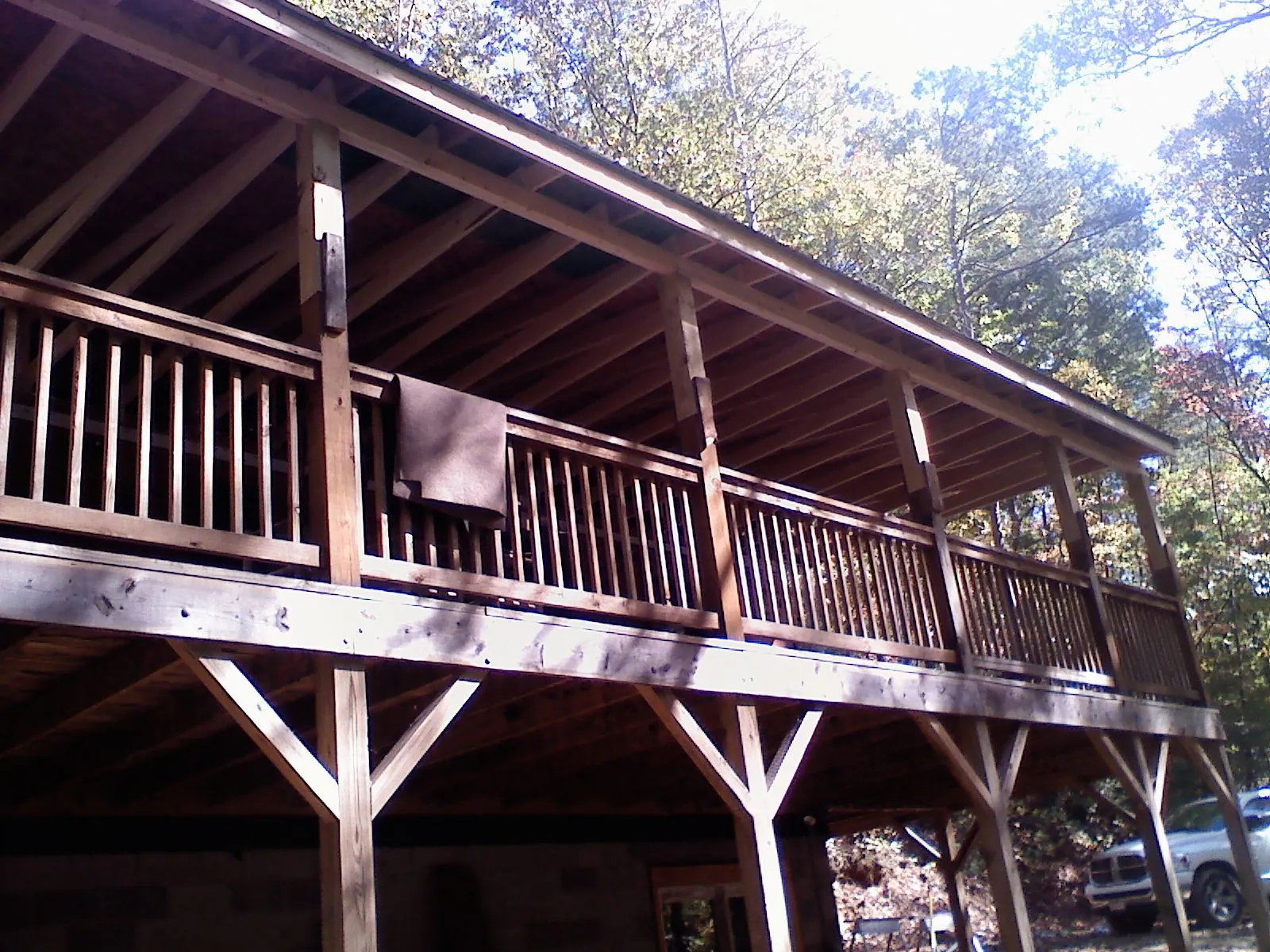 Timber framing under a new elevated porch and deck — Roof Leak Repair in Lusk by Roofing Brothers